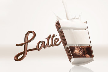 Image showing Advertising concept of coffee latte