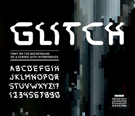 Image showing Glitch font. Vector illustration