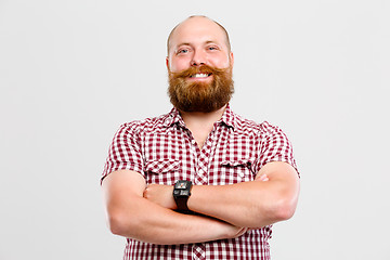 Image showing Contented man with beard , mustache