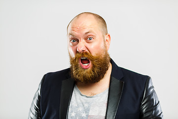 Image showing Screaming brutal man with beard