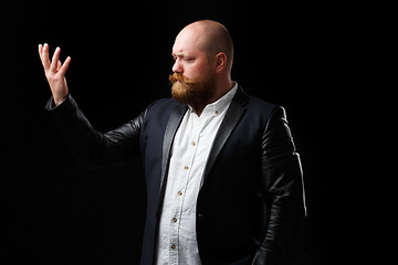 Image showing Opera singer with ginger beard