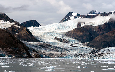 Image showing Glacial Flow Kenai Fjords Alaska Harding Ice Field Aialik Glacie