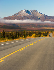 Image showing Highway Leads On Wilderness Road Alaska Mountain Landscape