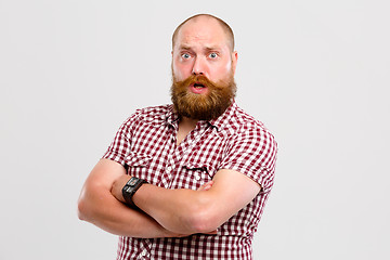 Image showing Surprised man with beard , mustache