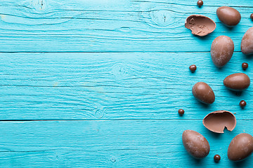 Image showing Chocolate eggs , place for inscription