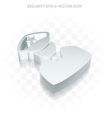 Image showing Privacy icon: Flat metallic 3d Police, transparent shadow EPS 10 vector.