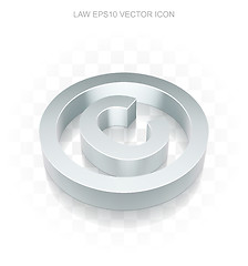 Image showing Law icon: Flat metallic 3d Copyright, transparent shadow, EPS 10 vector.