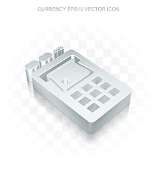 Image showing Banking icon: Flat metallic ATM Machine, transparent shadow, EPS 10 vector.