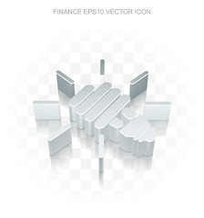 Image showing Finance icon: Flat metallic 3d Energy Saving Lamp, transparent shadow, EPS 10 vector.