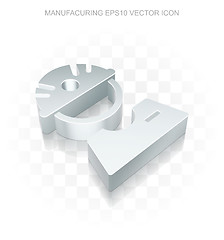 Image showing Industry icon: Flat metallic 3d Factory Worker, transparent shadow, EPS 10 vector.