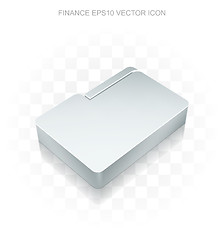 Image showing Finance icon: Flat metallic 3d Folder, transparent shadow, EPS 10 vector.