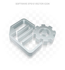 Image showing Programming icon: Flat metallic 3d Gear, transparent shadow, EPS 10 vector illustration.