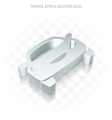 Image showing Travel icon: Flat metallic 3d Car, transparent shadow EPS 10 vector.