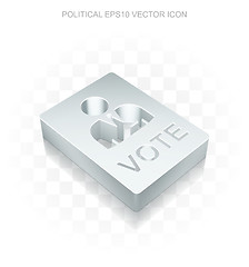 Image showing Politics icon: Flat metallic 3d Ballot, transparent shadow, EPS 10 vector.