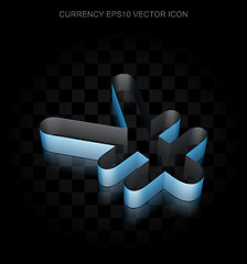 Image showing Money icon: Blue 3d Yen made of paper, transparent shadow, EPS 10 vector.