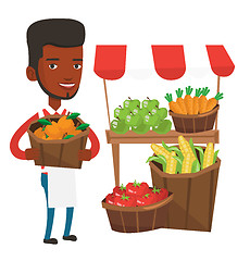 Image showing Greengrocer with fruits and vegetables.