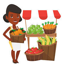 Image showing Greengrocer with fruits and vegetables.