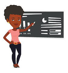 Image showing Woman writing on a chalkboard vector illustration.