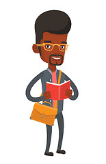 Image showing Student reading book vector illustration.