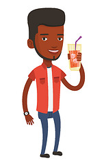 Image showing Man drinking cocktail vector illustration.