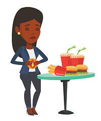 Image showing Woman suffering from heartburn vector illustration