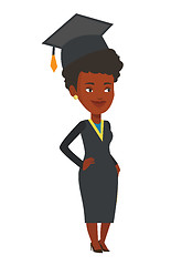 Image showing African-american graduate vector illustration.