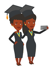 Image showing Graduates making selfie vector illustration.