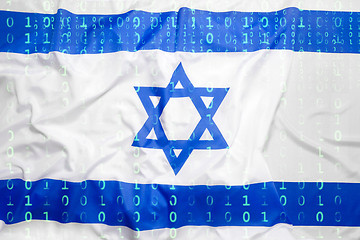 Image showing Binary code with Israel flag, data protection concept