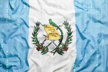 Image showing Binary code with Guatemala flag, data protection concept