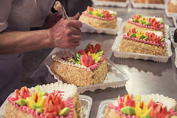 Image showing Manual cakes production