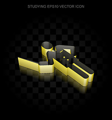 Image showing Learning icon: Yellow 3d Teacher made of paper, transparent shadow, EPS 10 vector.