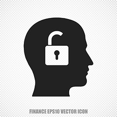 Image showing Business vector Head With Padlock icon. Modern flat design.