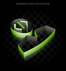 Image showing Programming icon: Green 3d Programmer made of paper, transparent shadow, EPS 10 vector.