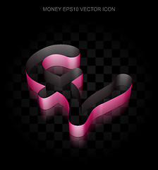 Image showing Currency icon: Crimson 3d Pound made of paper, transparent shadow, EPS 10 vector.