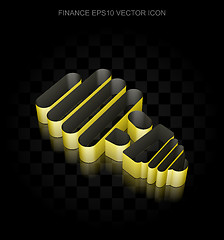 Image showing Finance icon: Yellow 3d Energy Saving Lamp made of paper, transparent shadow, EPS 10 vector.