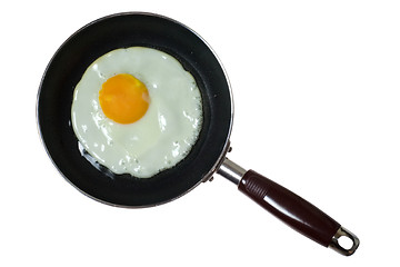 Image showing Frying pan with sunny side up egg