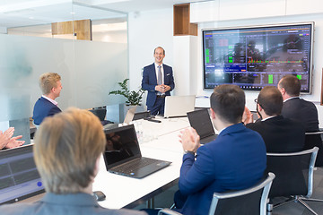 Image showing Business presentation on corporate meeting.