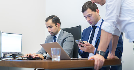 Image showing Corporate businessteam working in modern office.