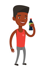 Image showing Young man drinking soda vector illustration.