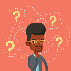 Image showing Young businessman thinking vector illustration.