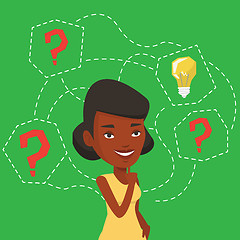 Image showing Woman having business idea vector illustration.