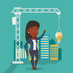 Image showing Woman having business idea vector illustration.