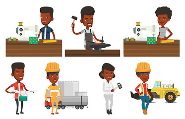 Image showing Vector set of industrial workers.