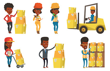 Image showing Vector set of industrial workers.