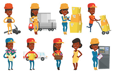 Image showing Vector set of industrial workers.