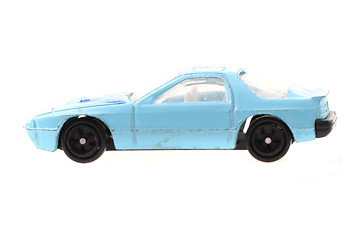 Image showing blue metal toy car 