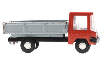 Image showing red metal toy car 