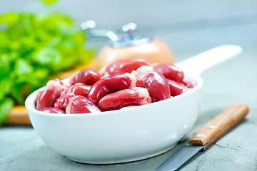 Image showing raw chicken hearts
