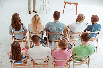 Image showing Speaker at Business Meeting in the conference hall.