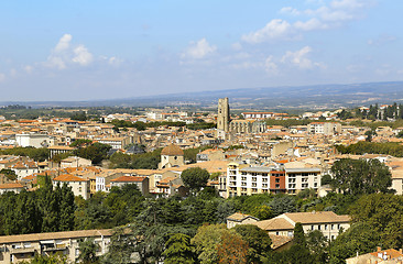 Image showing Panorama of Carcassonne lower town